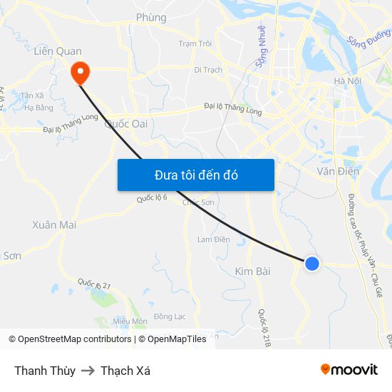 Thanh Thùy to Thạch Xá map