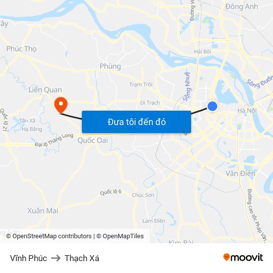 Vĩnh Phúc to Thạch Xá map