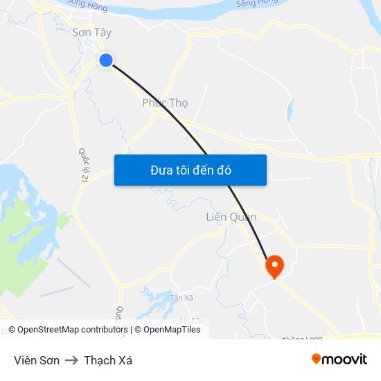 Viên Sơn to Thạch Xá map