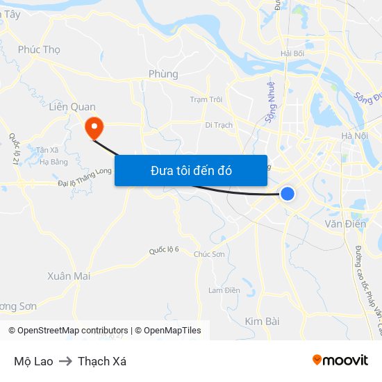 Mộ Lao to Thạch Xá map