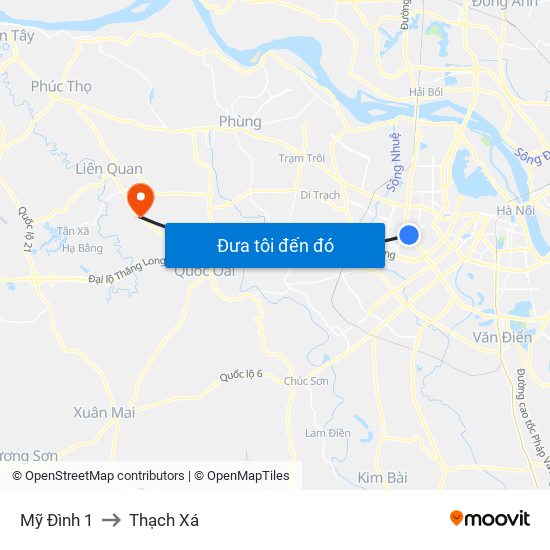 Mỹ Đình 1 to Thạch Xá map