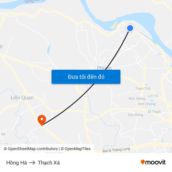 Hồng Hà to Thạch Xá map