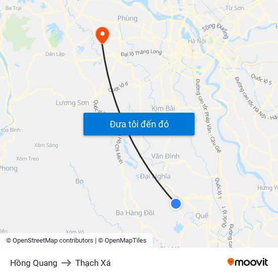 Hồng Quang to Thạch Xá map