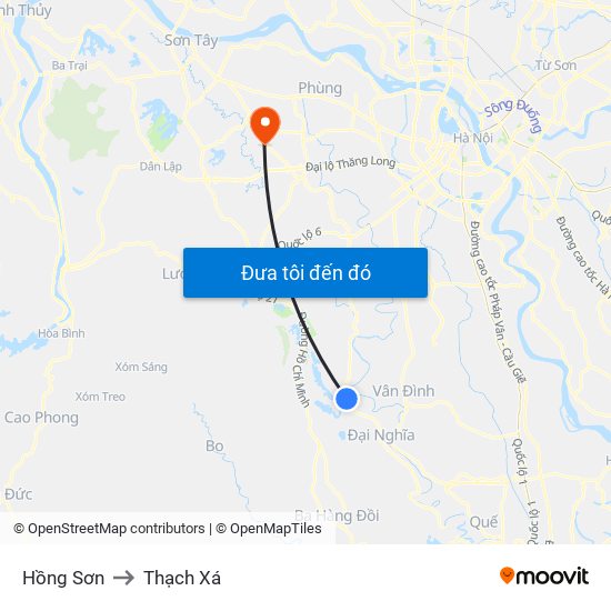 Hồng Sơn to Thạch Xá map