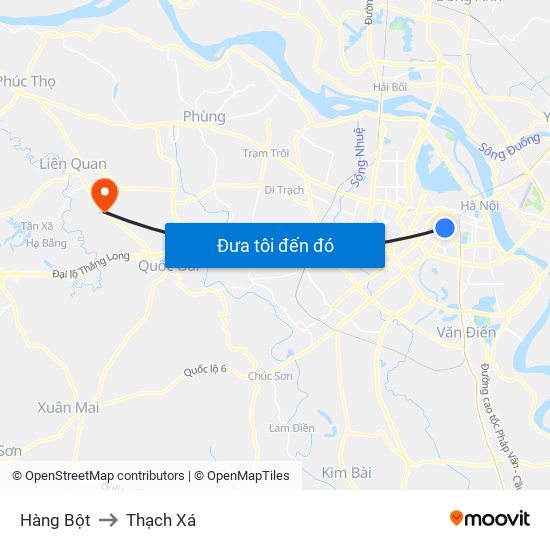 Hàng Bột to Thạch Xá map