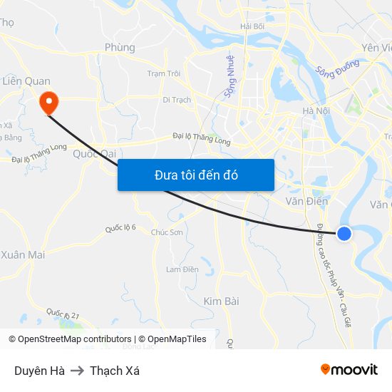 Duyên Hà to Thạch Xá map