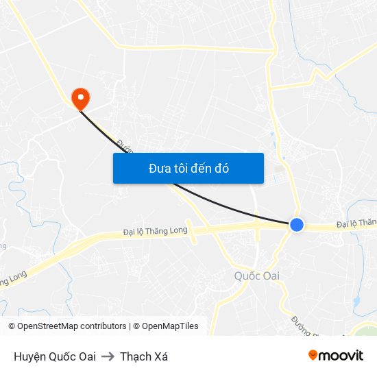 Huyện Quốc Oai to Thạch Xá map