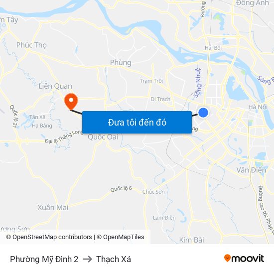 Phường Mỹ Đình 2 to Thạch Xá map