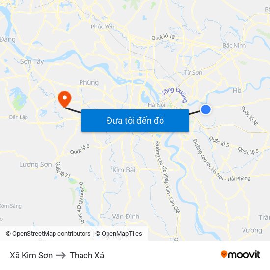 Xã Kim Sơn to Thạch Xá map