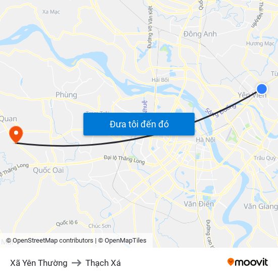 Xã Yên Thường to Thạch Xá map