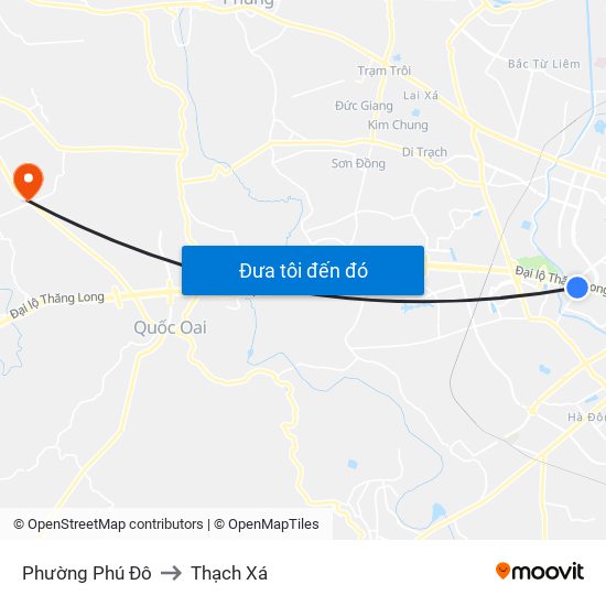 Phường Phú Đô to Thạch Xá map