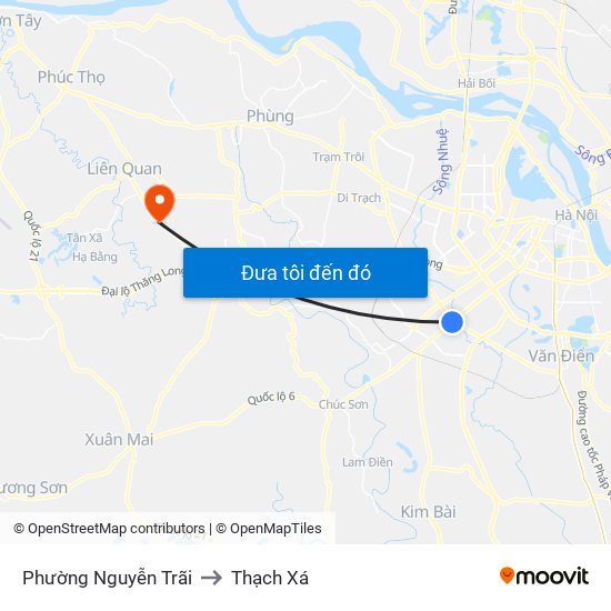 Phường Nguyễn Trãi to Thạch Xá map