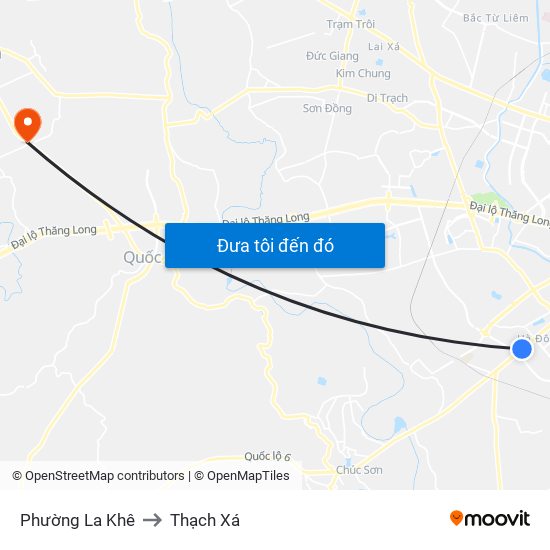 Phường La Khê to Thạch Xá map