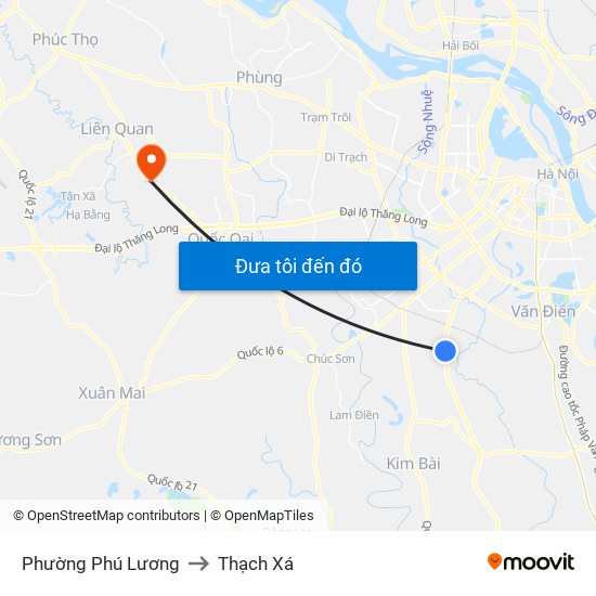 Phường Phú Lương to Thạch Xá map