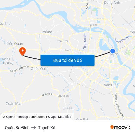 Quận Ba Đình to Thạch Xá map