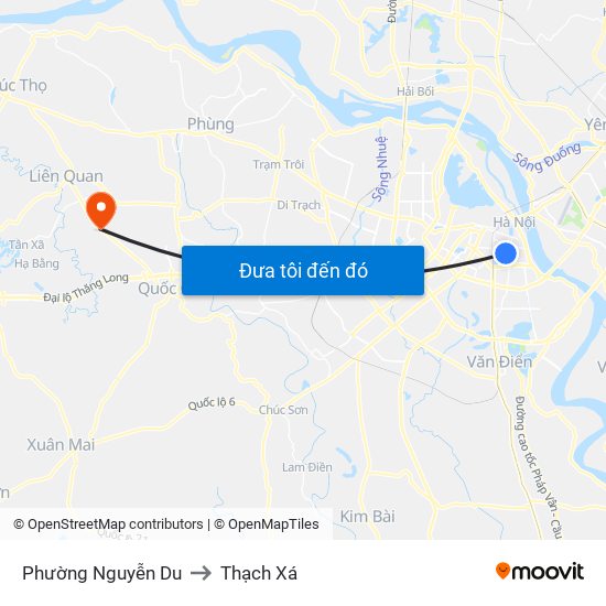 Phường Nguyễn Du to Thạch Xá map