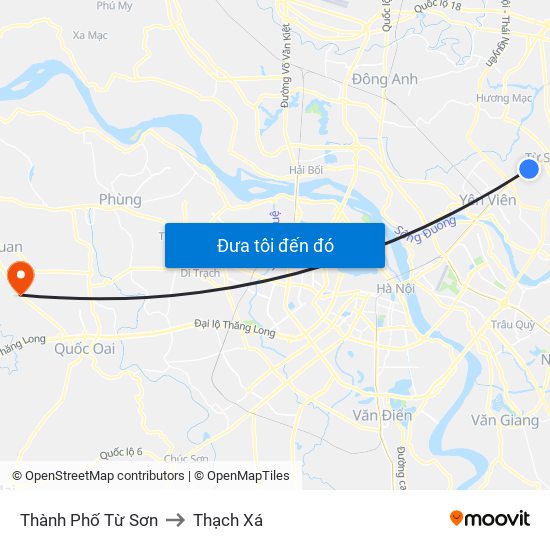 Thành Phố Từ Sơn to Thạch Xá map
