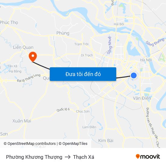 Phường Khương Thượng to Thạch Xá map