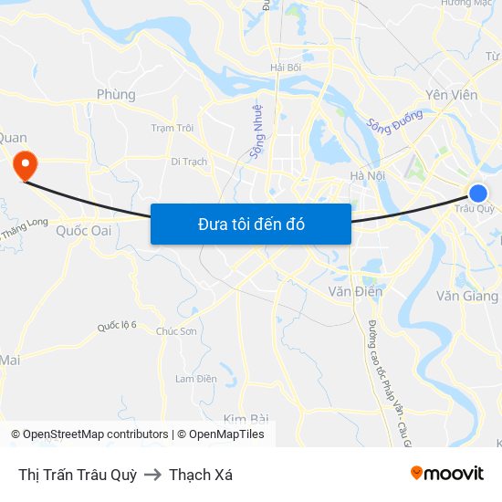 Thị Trấn Trâu Quỳ to Thạch Xá map