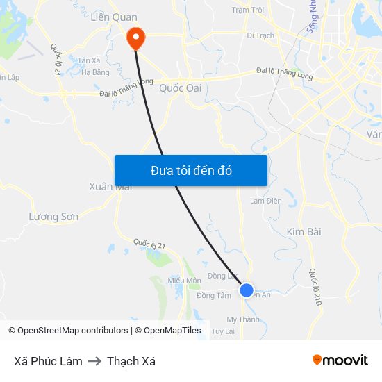 Xã Phúc Lâm to Thạch Xá map