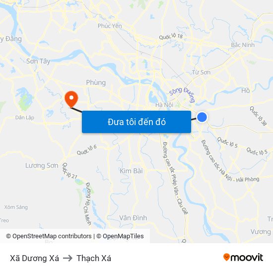 Xã Dương Xá to Thạch Xá map