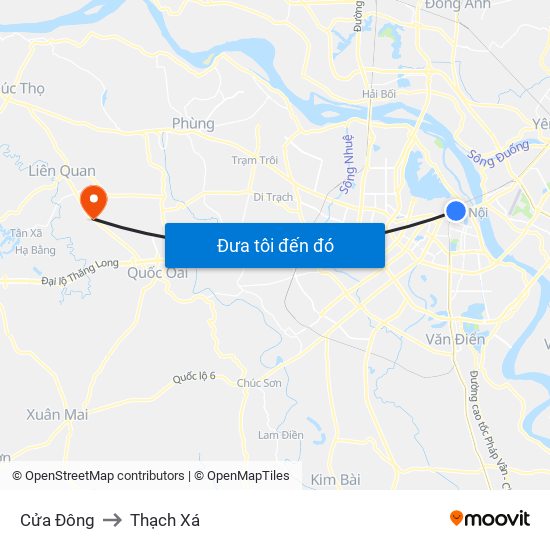 Cửa Đông to Thạch Xá map