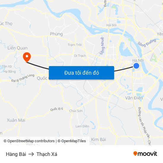 Hàng Bài to Thạch Xá map