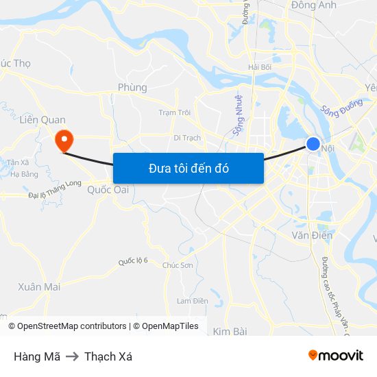 Hàng Mã to Thạch Xá map