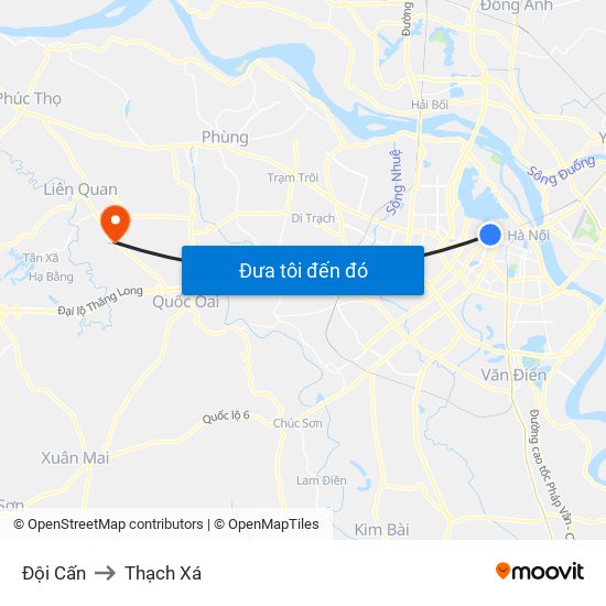 Đội Cấn to Thạch Xá map