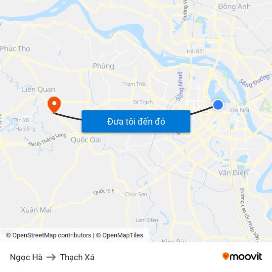 Ngọc Hà to Thạch Xá map