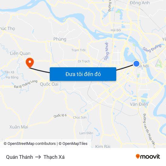 Quán Thánh to Thạch Xá map