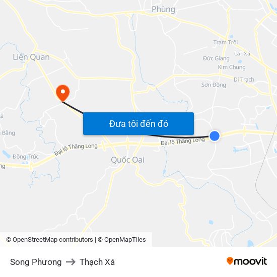 Song Phương to Thạch Xá map