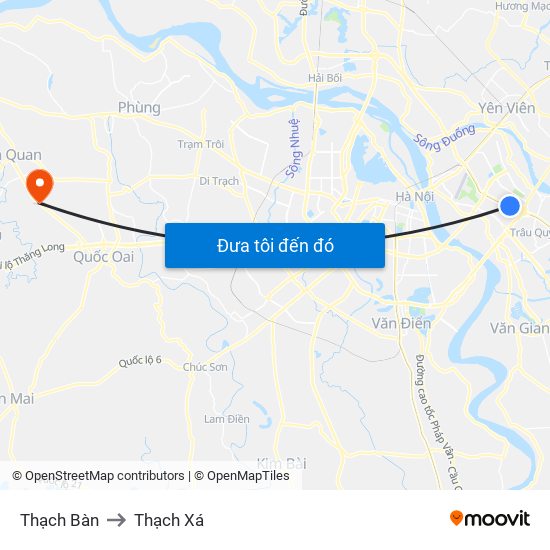 Thạch Bàn to Thạch Xá map