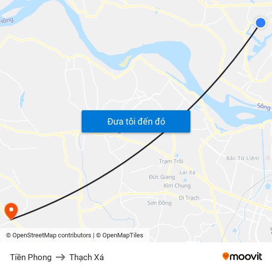 Tiền Phong to Thạch Xá map