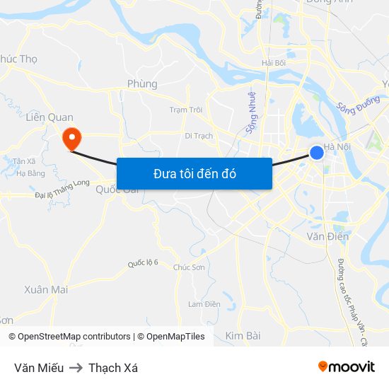 Văn Miếu to Thạch Xá map