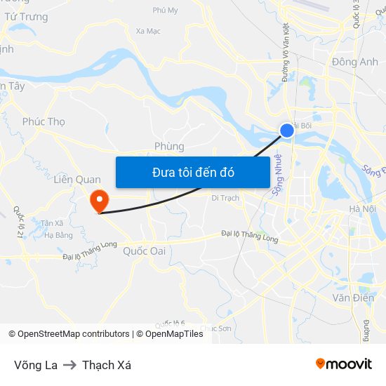 Võng La to Thạch Xá map