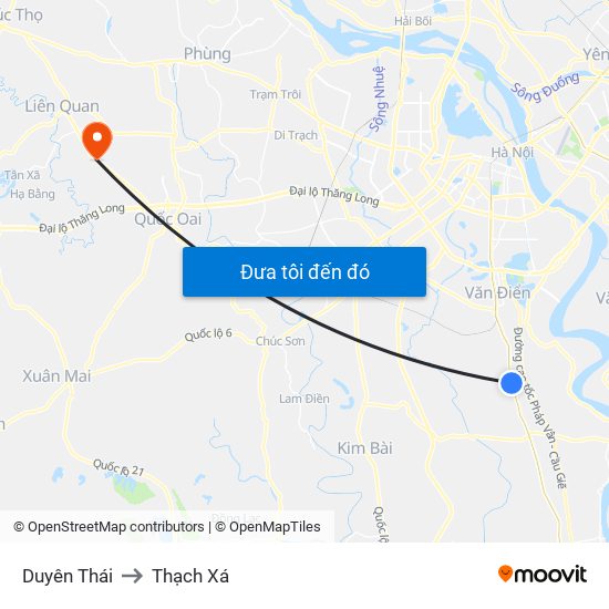 Duyên Thái to Thạch Xá map