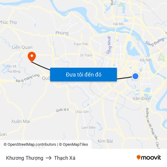 Khương Thượng to Thạch Xá map