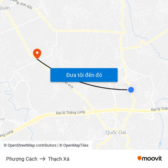 Phượng Cách to Thạch Xá map