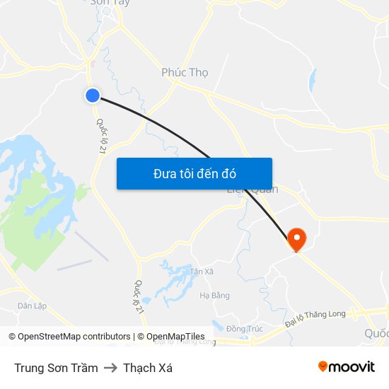 Trung Sơn Trầm to Thạch Xá map