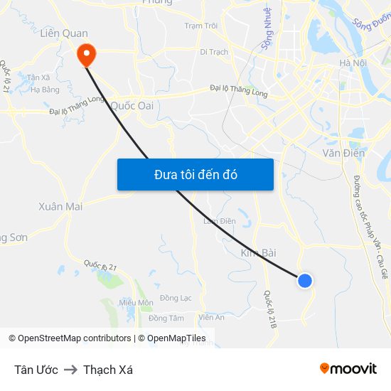 Tân Ước to Thạch Xá map