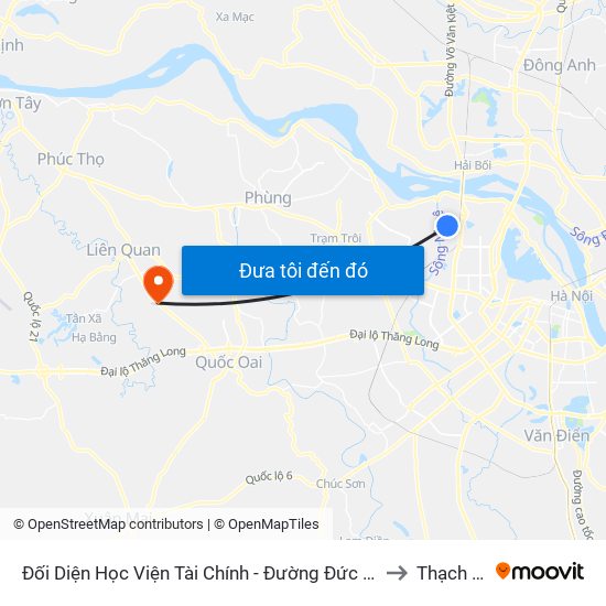 Đối Diện Học Viện Tài Chính - Đường Đức Thắng to Thạch Xá map