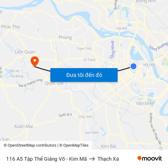 116 A5 Tập Thể Giảng Võ - Kim Mã to Thạch Xá map