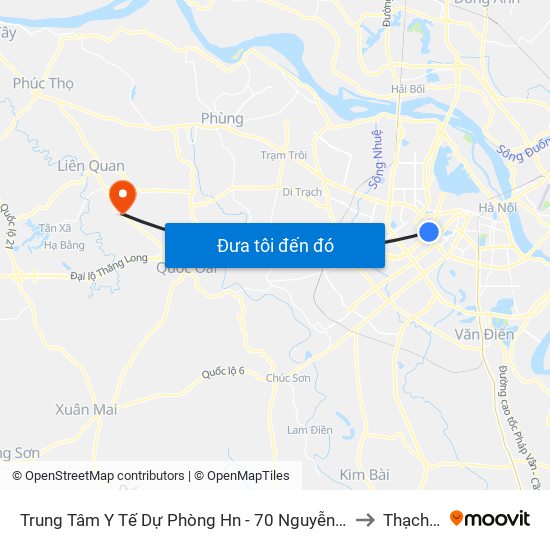 Trung Tâm Y Tế Dự Phòng Hn - 70 Nguyễn Chí Thanh to Thạch Xá map