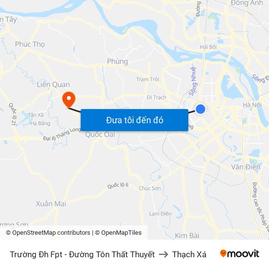 Trường Đh Fpt - Đường Tôn Thất Thuyết to Thạch Xá map