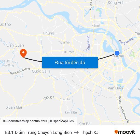 E3.1 Điểm Trung Chuyển Long Biên to Thạch Xá map