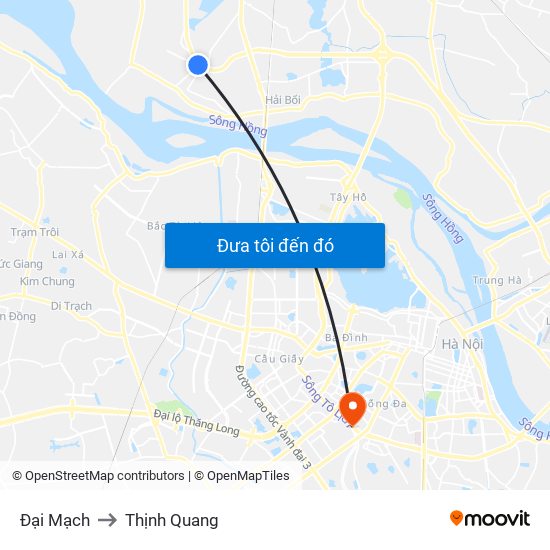 Đại Mạch to Thịnh Quang map