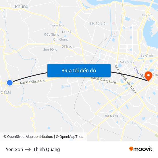 Yên Sơn to Thịnh Quang map