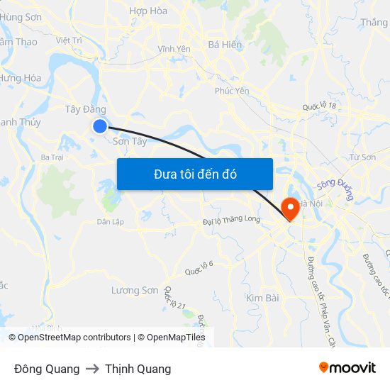 Đông Quang to Thịnh Quang map