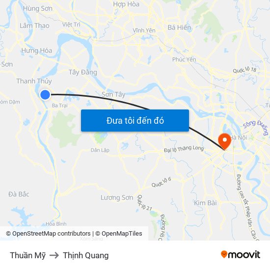 Thuần Mỹ to Thịnh Quang map